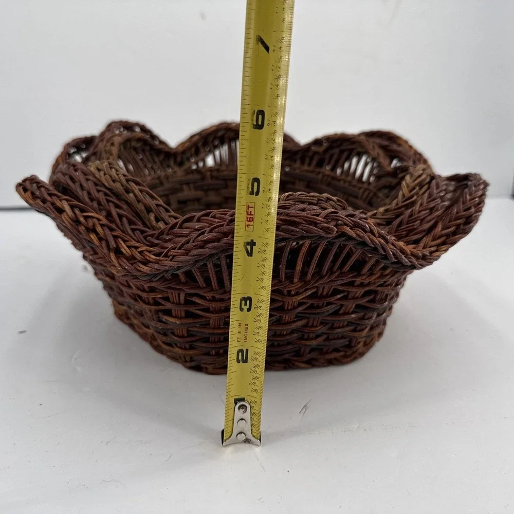Vintage Set of 3 Wicker Nesting Baskets Handwoven Rattan Boho‎ Farmhouse